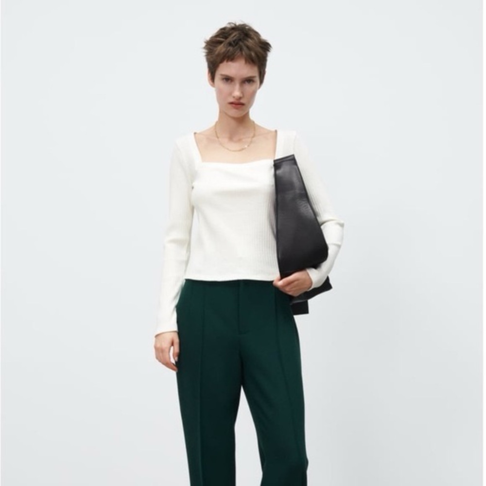 Zara Cream Long Sleeve Blouse